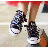 Stripe Cotton Shoelaces - RAINBOW STRIPE Medium
