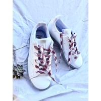 Check Cotton Shoelaces - Clay & White Gingham Extra Large