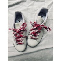 Check Cotton Shoelaces - Fuchsia Pink White Gingham