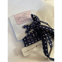 Spot Cotton Shoelaces - Navy with White Spot Small