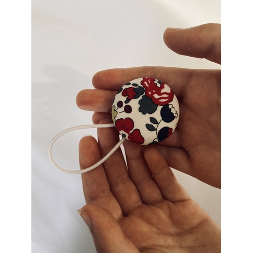 BIG Button Hair Ties -  Made with Liberty fabric 38mm BETSY X 