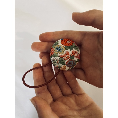 BIG Button Hair Ties -  Made with Liberty fabric 38mm ELYSIAN DAY A (Autumn)