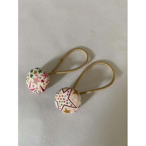 Button Hair Ties - Set of two. Made with Liberty fabric ADELAJDA'S WISH