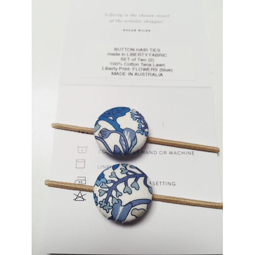 Button Hair Ties - Set of two. Made with Liberty fabric