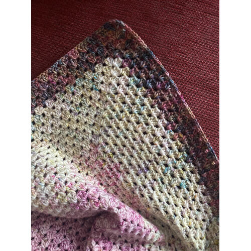 CUSTOM ORDER FOR CRISTY. ONLY PURCHASE IF YOU ARE CRISTY. BLANKET. CROCHET Specked 8Ply Yarn 100% Merino Yarn  100cm x 100cm  