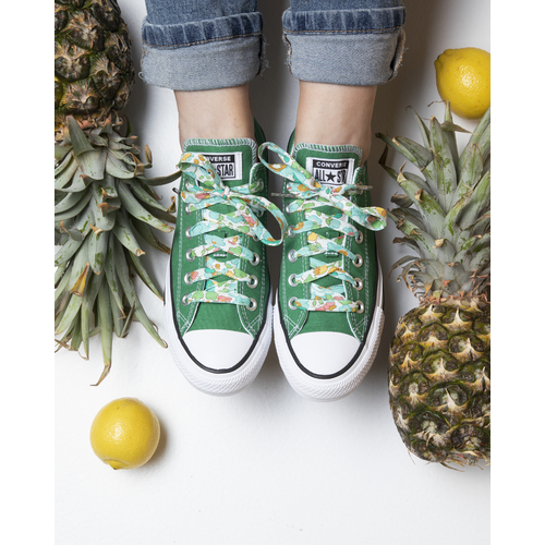Shoelaces. Liberty print Betsy D (Green)