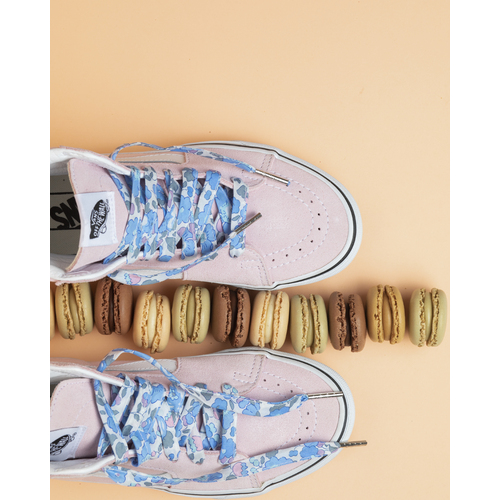 Shoelaces. Liberty print Betsy R (Crystal Blue)