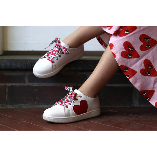 Shoelaces. Liberty print Wiltshire S (Red)