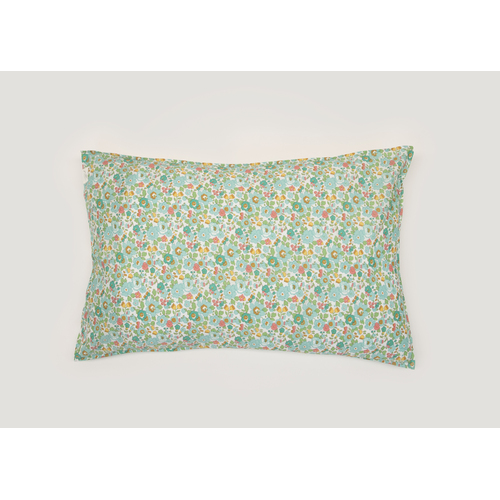 Luxe Pillowcase. Liberty print Betsy D (Green) Standard Size