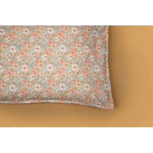 Luxe Pillowcase. Liberty print Meadow Song A (Pastel) Standard Size