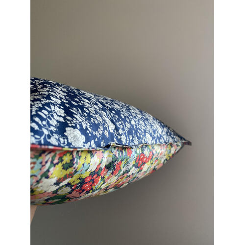 Mix It Up Luxe Pillowcase. Thorpe C & Summer Blooms Navy Standard Size